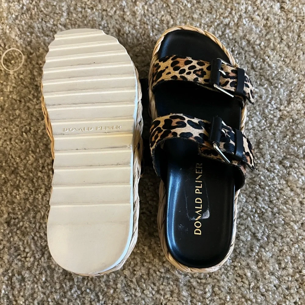 Donald Pliner Larabee‎ printed calf hair slide sandals 6 $168